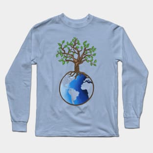 Earth and Tree Of Life Long Sleeve T-Shirt